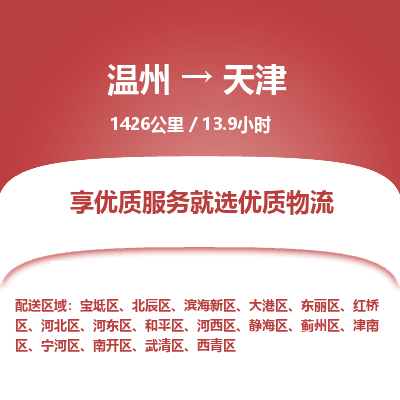 溫州到天津紅橋區物流專線