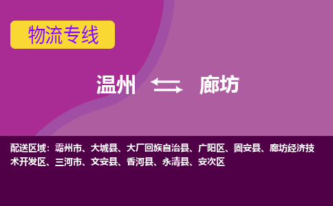 溫州到廊坊安次區(qū)物流專線