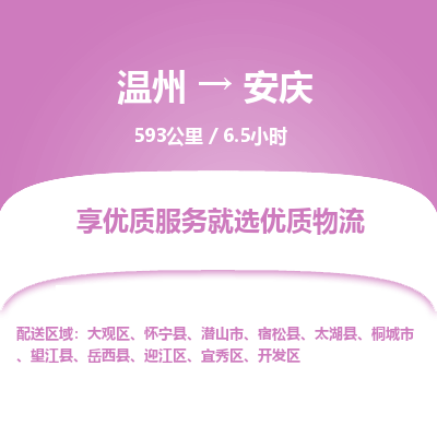 溫州到安慶宜秀區物流專線