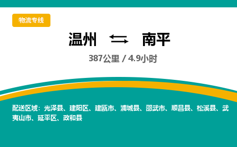 溫州到南平延平區(qū)物流專線