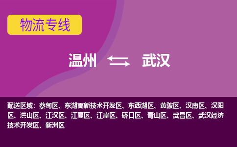 溫州到武漢新洲區物流專線